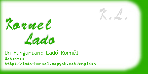 kornel lado business card