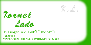 kornel lado business card